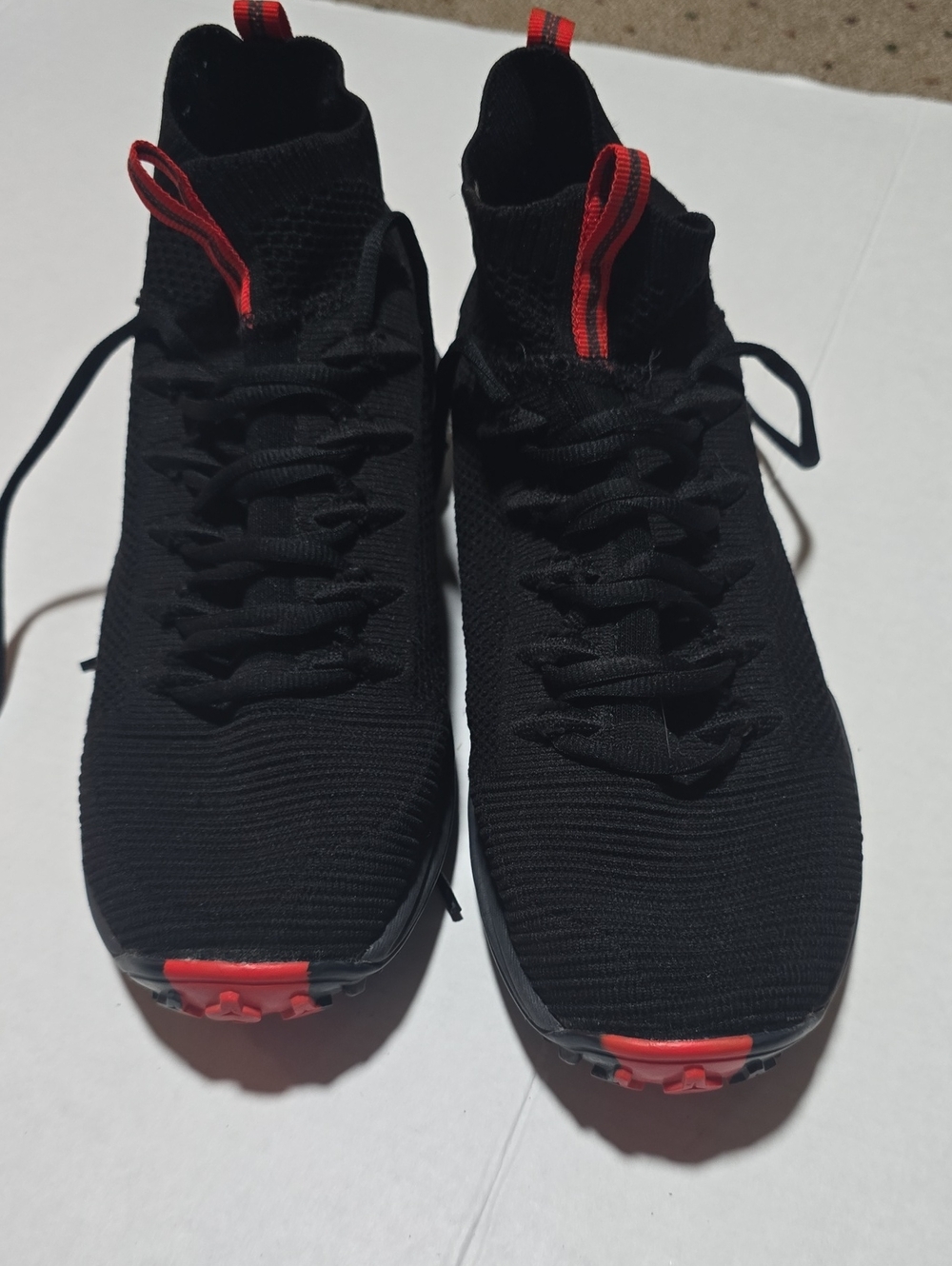 The North Face Truxel Mid Knit Hiking Shoes Black Red Men’s Size 9
